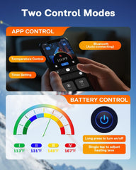 Heated Socks, 2X10000Mah Rechargeable Electric Socks with 4 Heat Settings and 5 Timer, Christmas Gifts for Men Women, Winter Foot Warmers for Camping, Skiing, Hiking, Fishing, Outdoor Work