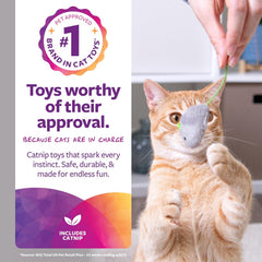 Skitter Critters Value Pack Catnip Cat Toys - Gray/Cream, Set of 10