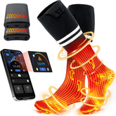 Heated Socks, 2X10000Mah Rechargeable Electric Socks with 4 Heat Settings and 5 Timer, Christmas Gifts for Men Women, Winter Foot Warmers for Camping, Skiing, Hiking, Fishing, Outdoor Work