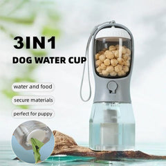 PawPort™ – 3-in-1 Portable Pet Water Bottle with Food & Waste Bag Storage