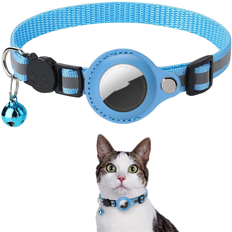 TrackPaw™ – Reflective Nylon Pet Collar with AirTag Holder (AirTag Not Included)