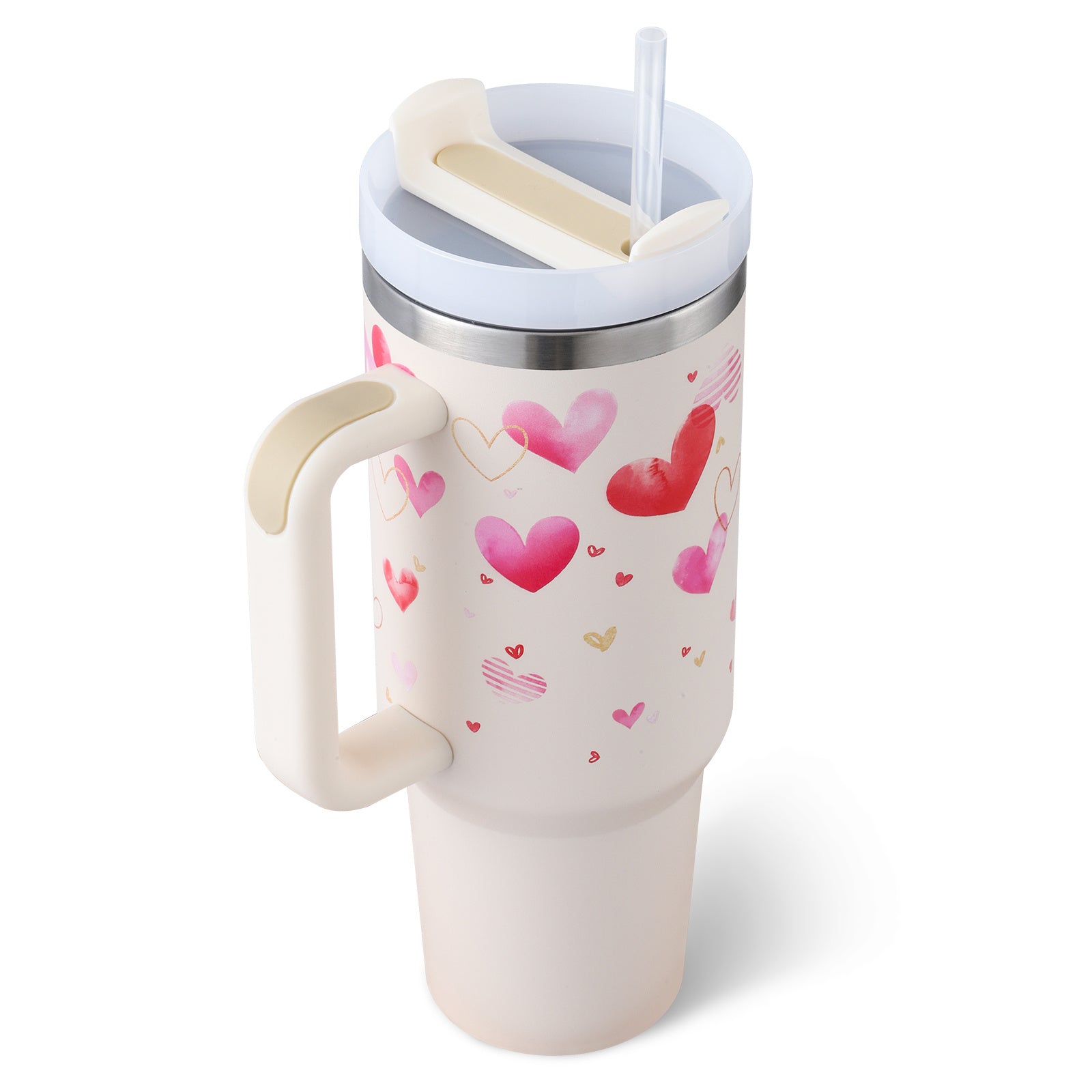 GlideCup™ – 40 Oz Insulated Tumbler with Handle & Straw
