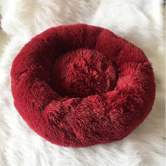 CozyNest™ – Round Plush Calming Pet Bed for Small Dogs & Cats