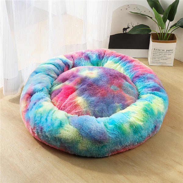 CozyNest™ – Round Plush Calming Pet Bed for Small Dogs & Cats