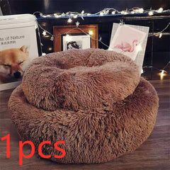 CozyNest™ – Round Plush Calming Pet Bed for Small Dogs & Cats