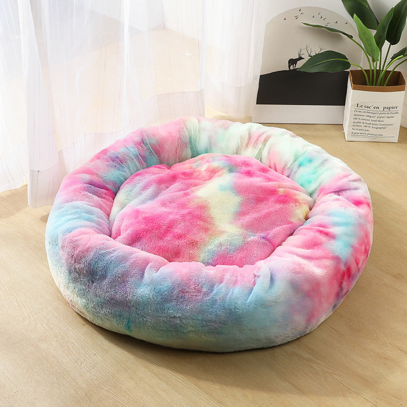 CozyNest™ – Round Plush Calming Pet Bed for Small Dogs & Cats