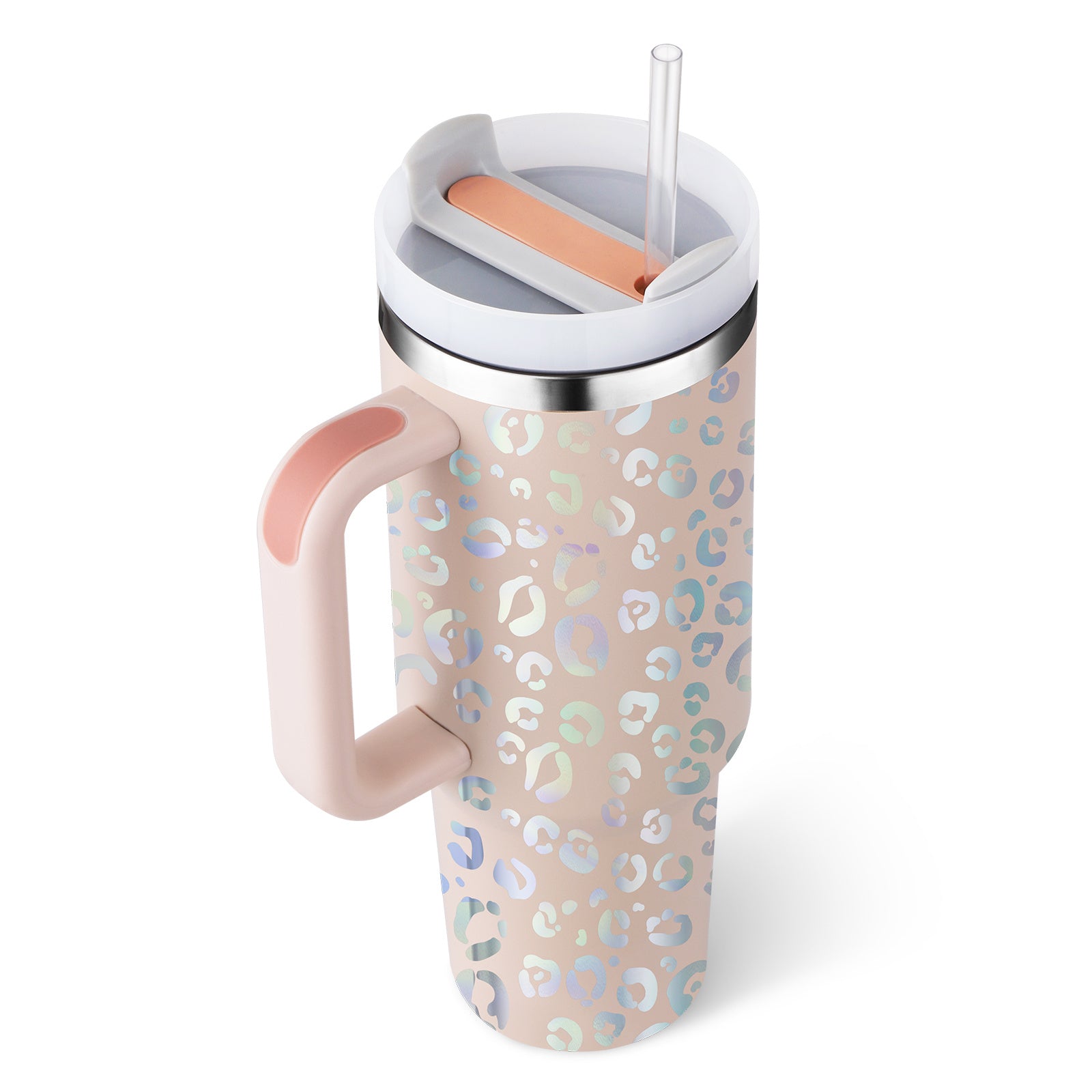 GlideCup™ – 40 Oz Insulated Tumbler with Handle & Straw
