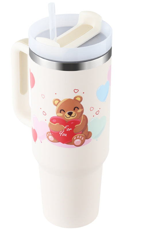 GlideCup™ – 40 Oz Insulated Tumbler with Handle & Straw