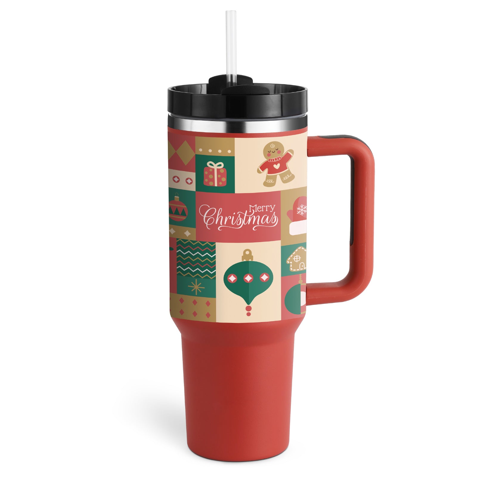 GlideCup™ – 40 Oz Insulated Tumbler with Handle & Straw