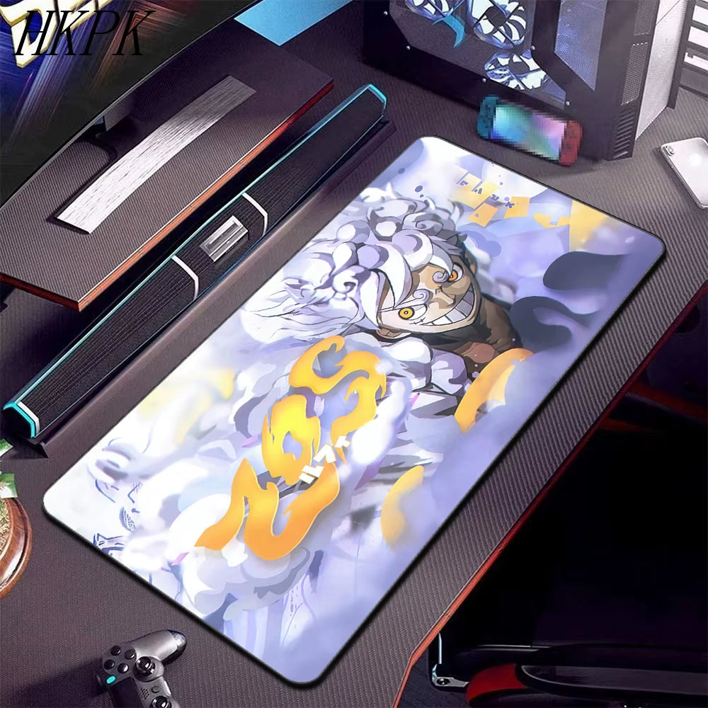 Luffys-Gear5 Desk Mat Large Mousepad Anime Mouse Pad O-One-Pieces Pc Accessories Gamer Keyboard Xxl Gaming Extended Mats