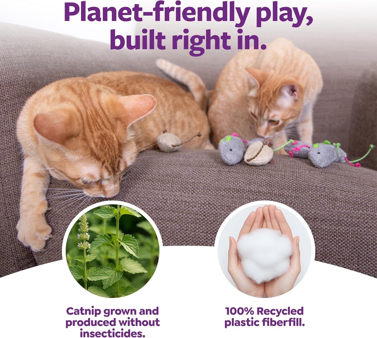 Skitter Critters Value Pack Catnip Cat Toys - Gray/Cream, Set of 10