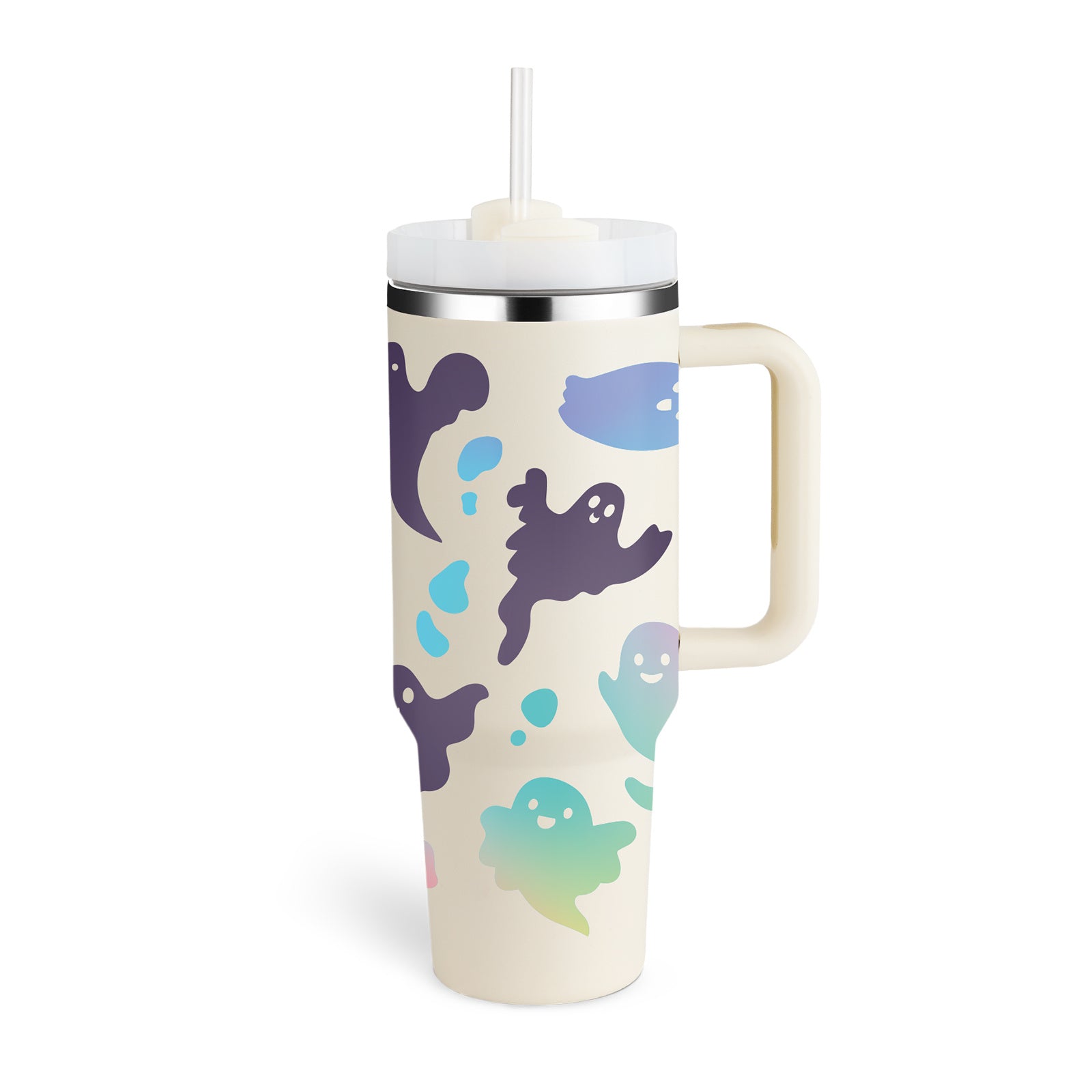 GlideCup™ – 40 Oz Insulated Tumbler with Handle & Straw