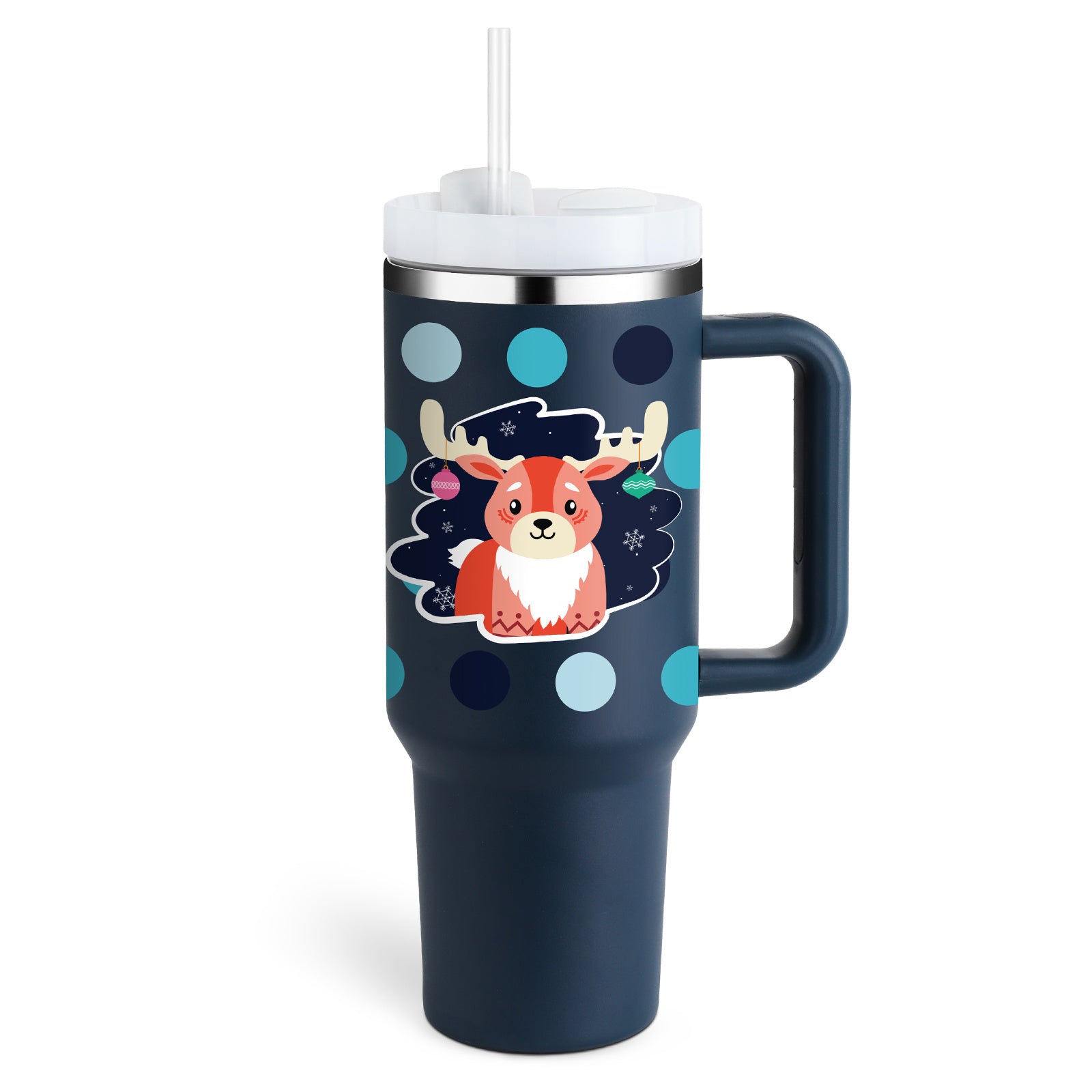 GlideCup™ – 40 Oz Insulated Tumbler with Handle & Straw