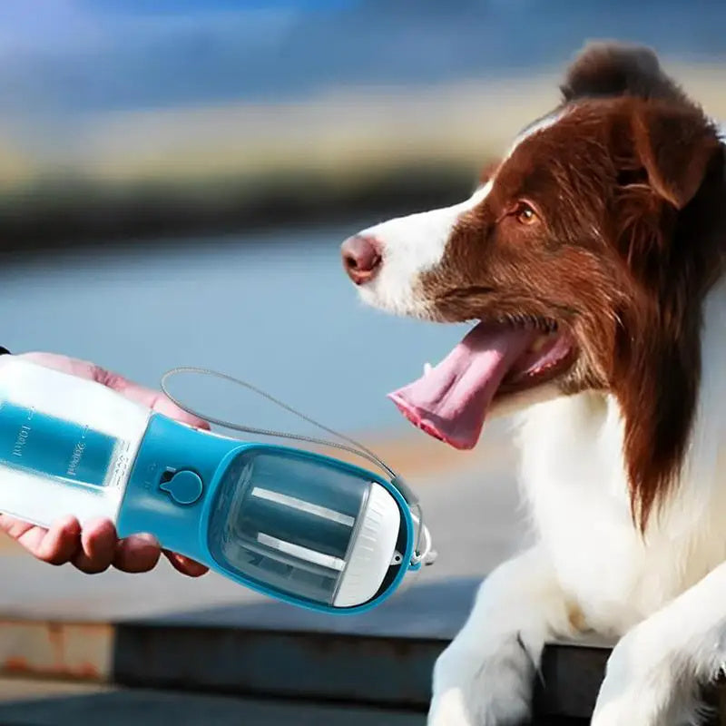 PawPort™ – 3-in-1 Portable Pet Water Bottle with Food & Waste Bag Storage