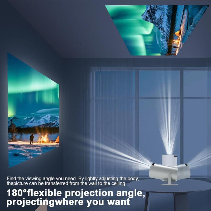 GLOBAL PICK Magcubic Portable Projector HY300 Pro, Android 11 Dual Wifi6 260ANSI Allwinner H713 BT5.0 1080P 1280*720P Projector, Multifunctional Projector for Home Cinema, Outdoor Audio Connection Plastic Wireless White