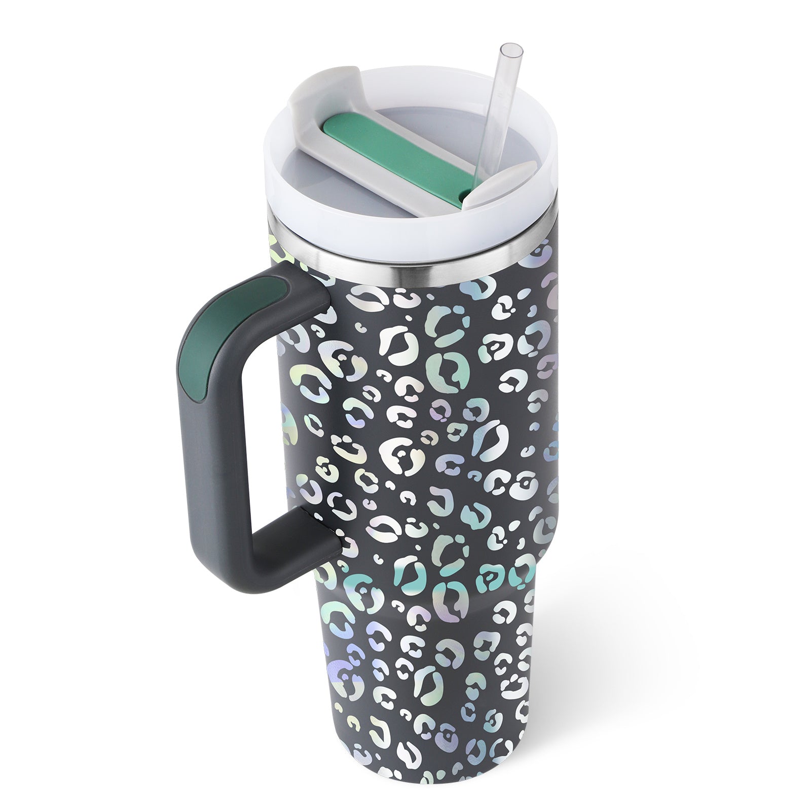 GlideCup™ – 40 Oz Insulated Tumbler with Handle & Straw