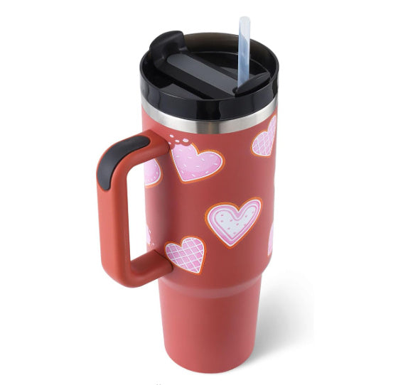 GlideCup™ – 40 Oz Insulated Tumbler with Handle & Straw