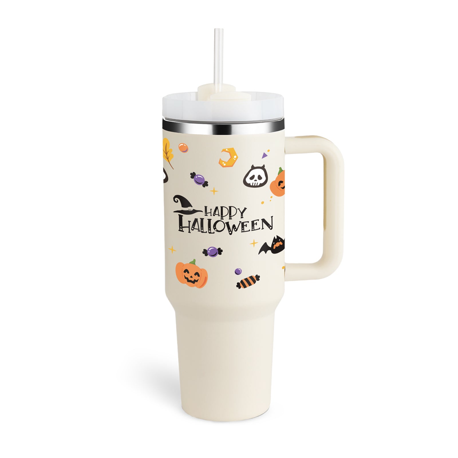 GlideCup™ – 40 Oz Insulated Tumbler with Handle & Straw
