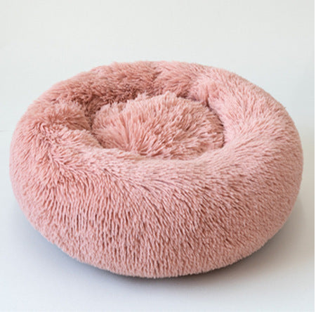CozyNest™ – Round Plush Calming Pet Bed for Small Dogs & Cats
