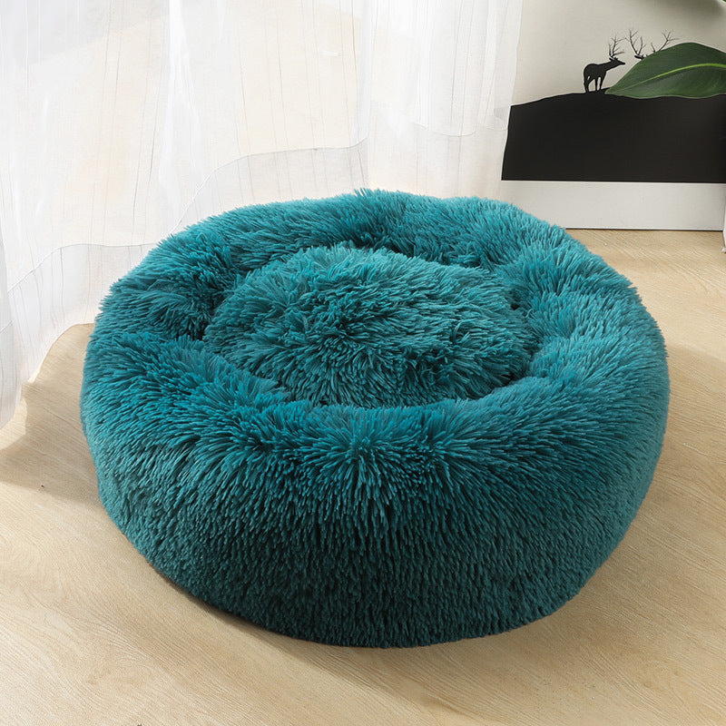 CozyNest™ – Round Plush Calming Pet Bed for Small Dogs & Cats