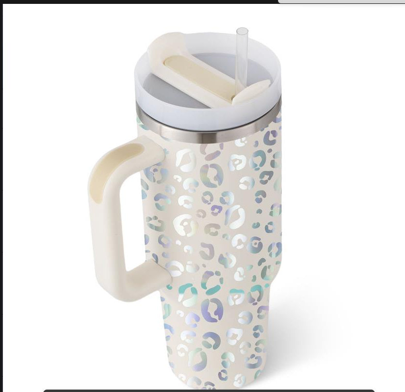 GlideCup™ – 40 Oz Insulated Tumbler with Handle & Straw