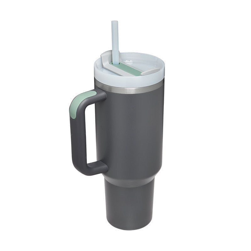 GlideCup™ – 40 Oz Insulated Tumbler with Handle & Straw