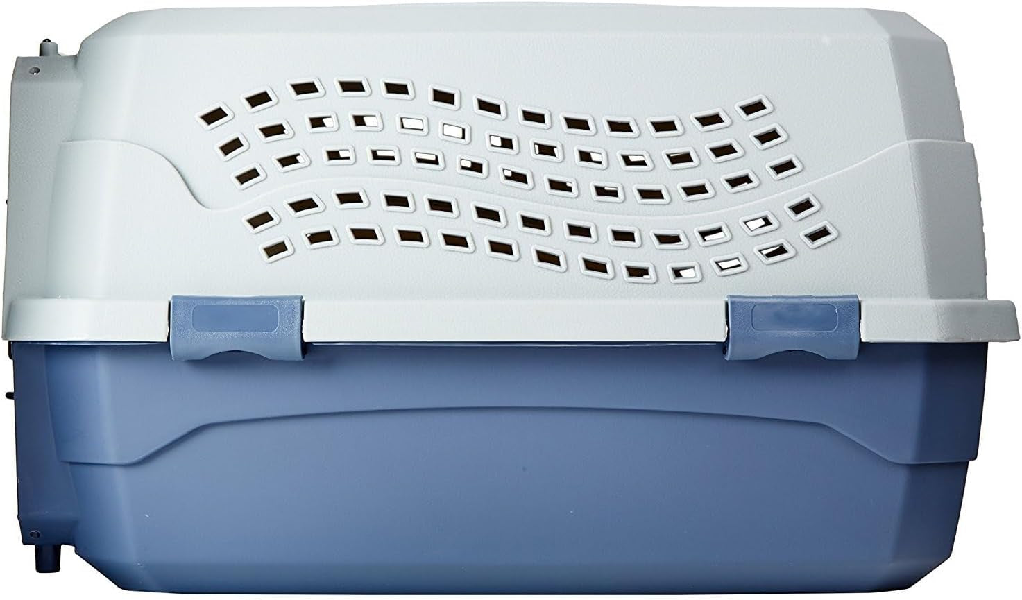 Sturdy Portable 2-Door Top-Load Hard-Sided Pet Travel Carrier with Secure Ventilation, Handle, Front & Top Entry for Dogs, Cats, 22.8"L X 15"W X 13"H, Gray & Blue