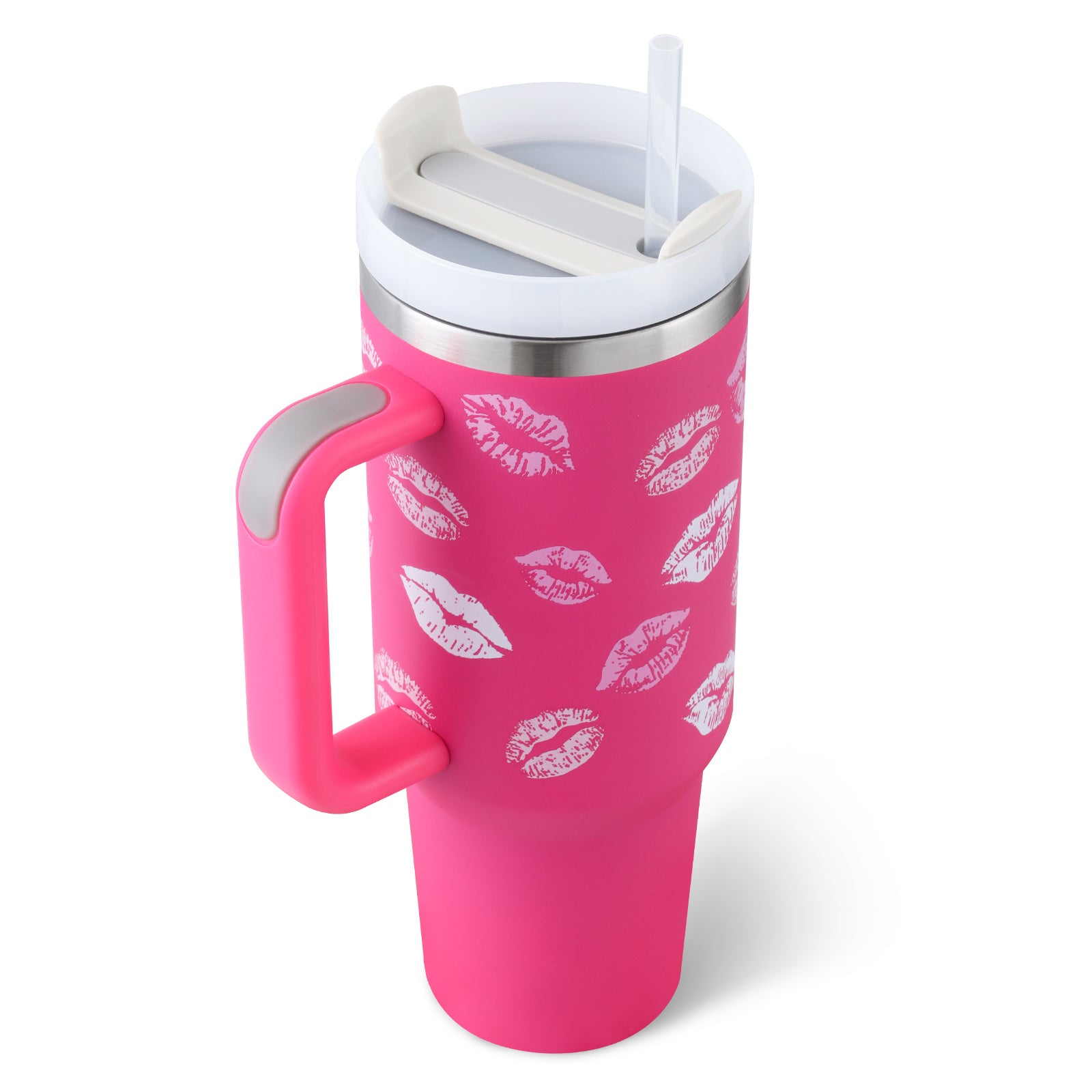 GlideCup™ – 40 Oz Insulated Tumbler with Handle & Straw