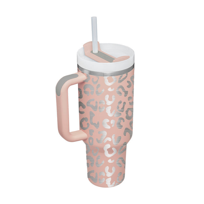 GlideCup™ – 40 Oz Insulated Tumbler with Handle & Straw