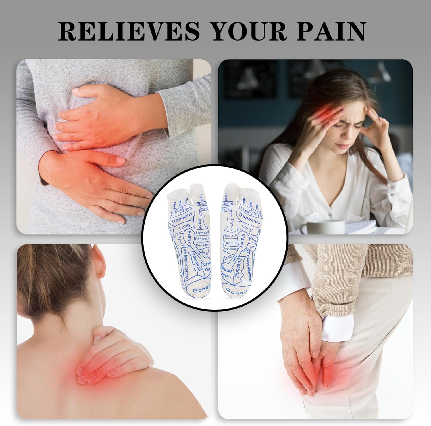 Reflexology Socks Set, Reflexology Socks with Tools, Foot Massage Sock and Tool, Feet Acupuncture Point Massage Pen Trigger Health & Wellness Massager Socks.