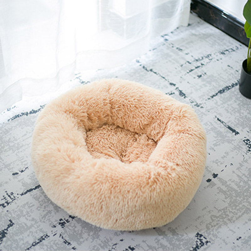CozyNest™ – Round Plush Calming Pet Bed for Small Dogs & Cats