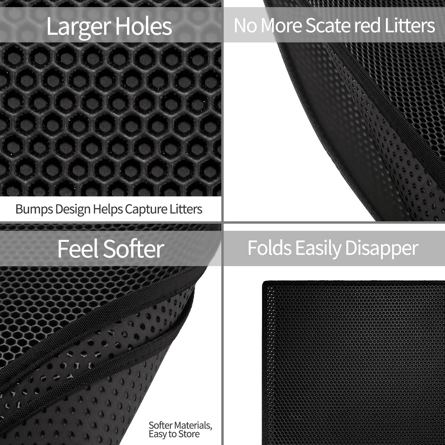 PawCatch™ – Waterproof Honeycomb Cat Litter Mat (24" x 15")