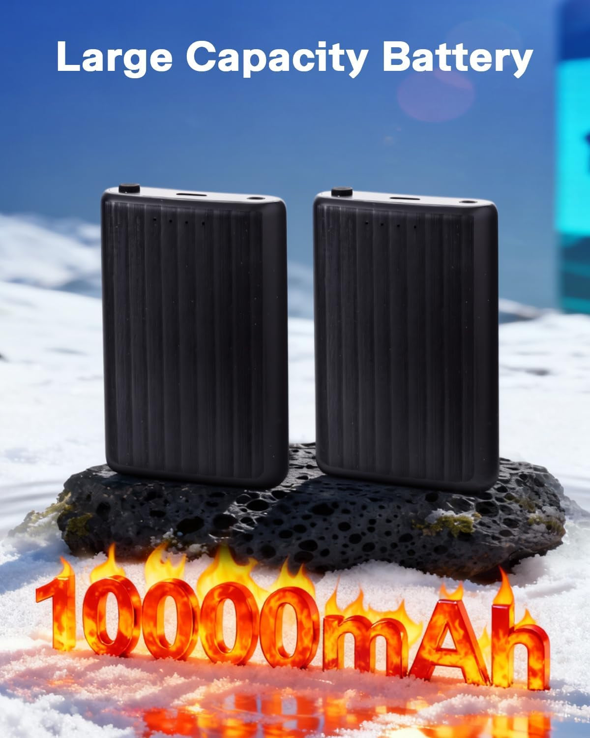 Heated Socks, 2X10000Mah Rechargeable Electric Socks with 4 Heat Settings and 5 Timer, Christmas Gifts for Men Women, Winter Foot Warmers for Camping, Skiing, Hiking, Fishing, Outdoor Work