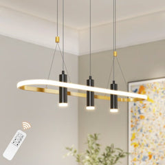 Javeriah – 4-Light Black & Gold Dimmable LED Pendant Light