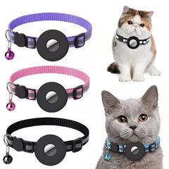 TrackPaw™ – Reflective Nylon Pet Collar with AirTag Holder (AirTag Not Included)
