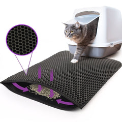PawCatch™ – Waterproof Honeycomb Cat Litter Mat (24" x 15")
