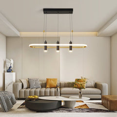 Javeriah – 4-Light Black & Gold Dimmable LED Pendant Light