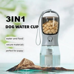 PawPort™ – 3-in-1 Portable Pet Water Bottle with Food & Waste Bag Storage