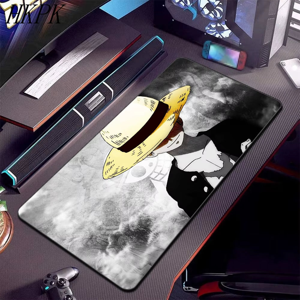 Luffys-Gear5 Desk Mat Large Mousepad Anime Mouse Pad O-One-Pieces Pc Accessories Gamer Keyboard Xxl Gaming Extended Mats