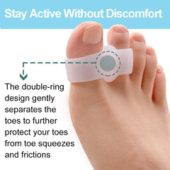 Pack of 12 Bunion Corrector, Toe Separators with 2 Loops, Big Toe Spacer Suitable for Bunion and Overlap Toe (White)