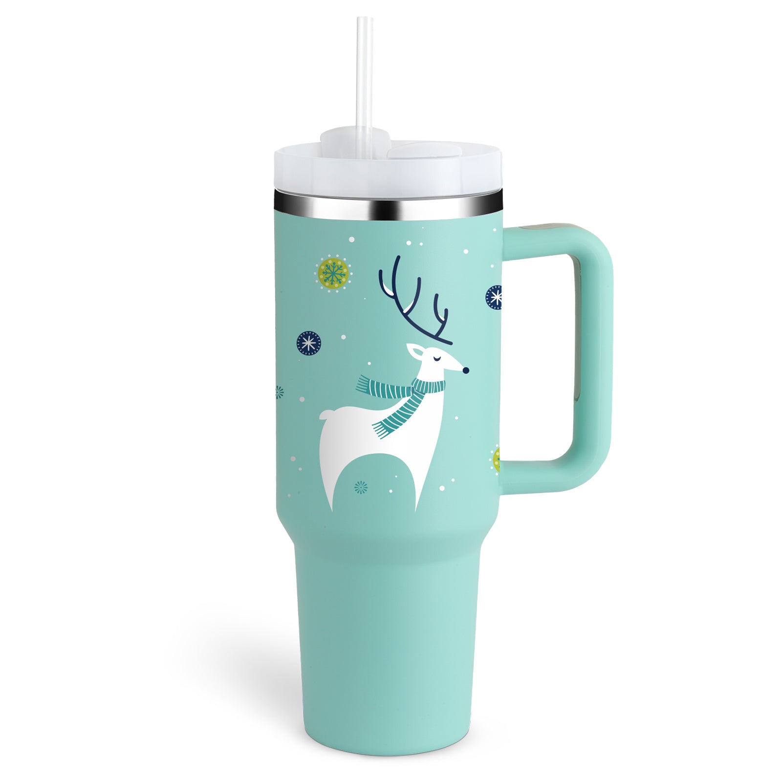 GlideCup™ – 40 Oz Insulated Tumbler with Handle & Straw