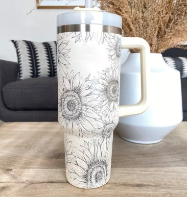 GlideCup™ – 40 Oz Insulated Tumbler with Handle & Straw