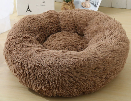 CozyNest™ – Round Plush Calming Pet Bed for Small Dogs & Cats