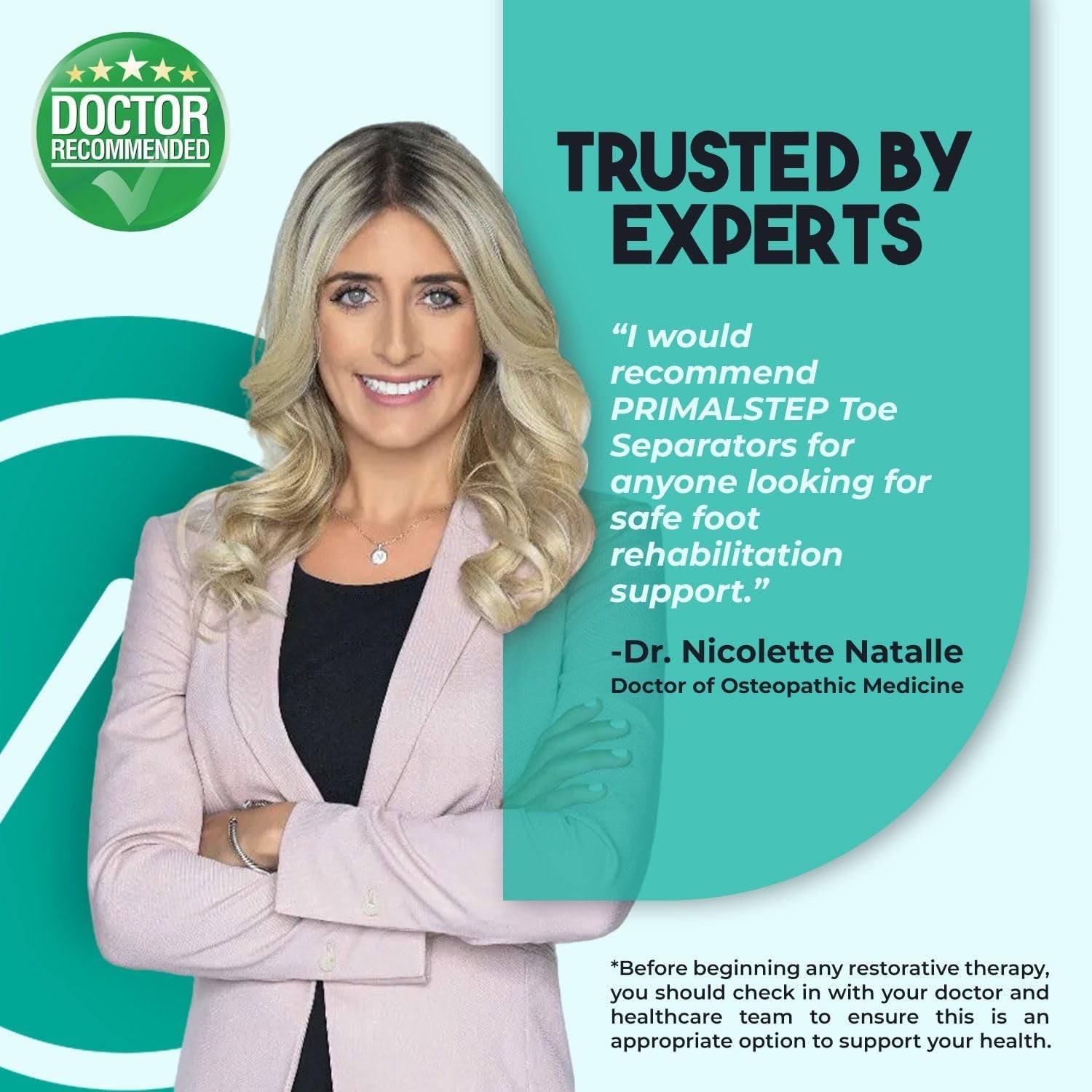 Primalstep Toe Separators, Spreaders, Spacers, Straightener to Correct Toes for Men and Women, Bunion Corrector, Plantar Fasciitis and Athletic Mobility, S/M