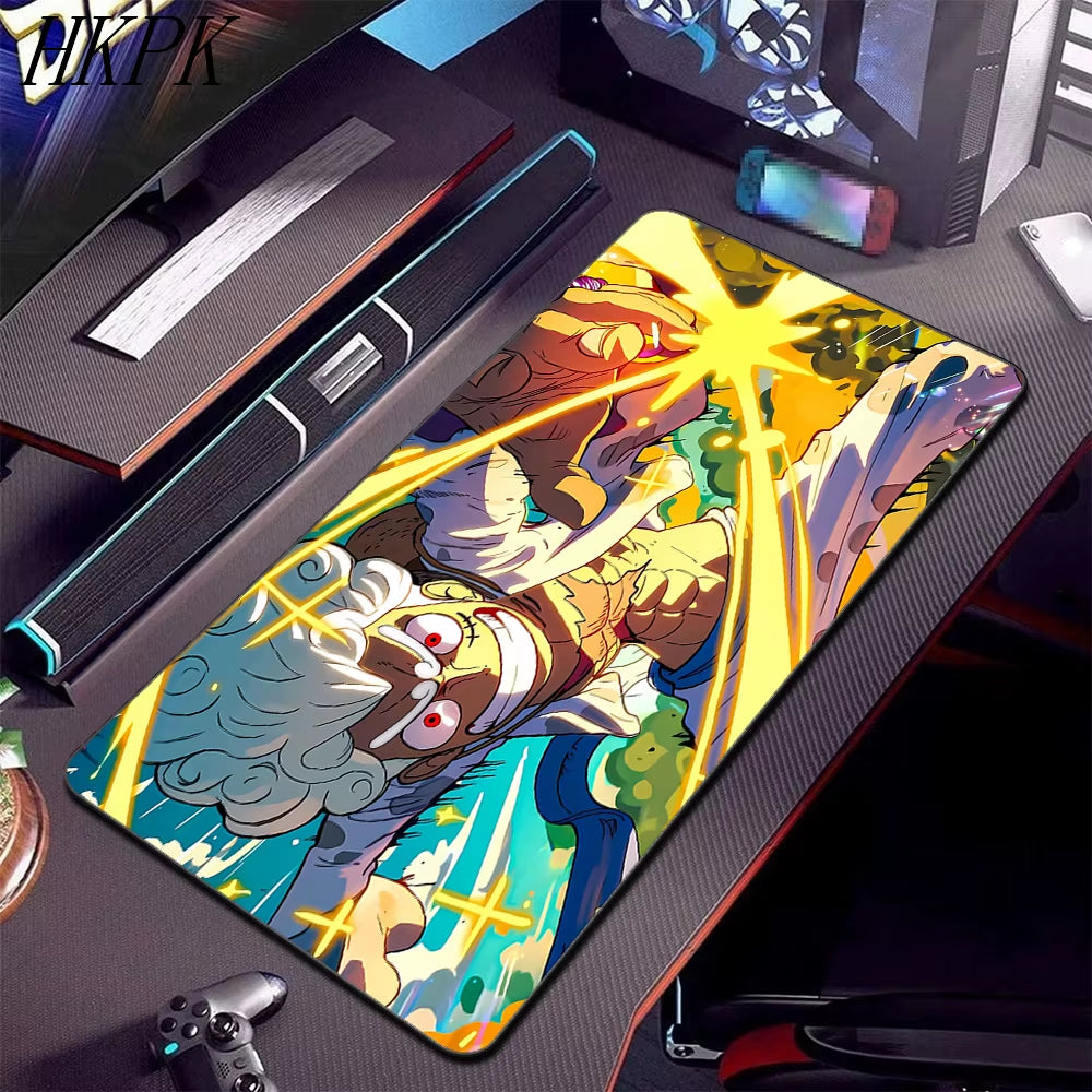 Luffys-Gear5 Desk Mat Large Mousepad Anime Mouse Pad O-One-Pieces Pc Accessories Gamer Keyboard Xxl Gaming Extended Mats